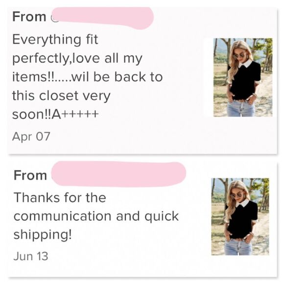 Black Blouse Shirt White Collar - Picture 9 of 11